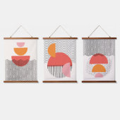 Moderne Abstracte halve cirkelgolven lijn Muur kun Hangend Wandkleed (Driedubbel)