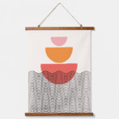 Moderne Abstracte halve cirkelgolven lijn Muur kun Hangend Wandkleed (Voorkant)