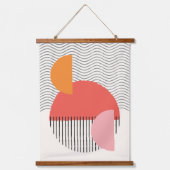 Moderne Abstracte halve cirkelgolven lijn Muur kun Hangend Wandkleed (Voorkant 2)