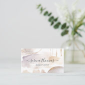Moderne Abstracte handtekening Blush Gold waterver Visitekaartje (Staand voorkant)