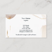 Moderne Abstracte handtekening Blush Gold waterver Visitekaartje (Achterkant)