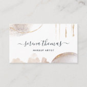 Moderne Abstracte handtekening Blush Gold waterver Visitekaartje (Voorkant)