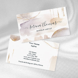 Moderne Abstracte handtekening Blush Gold waterver Visitekaartje