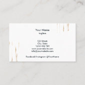 Moderne Abstracte handtekening Blush Gold waterver Visitekaartje (Achterkant)