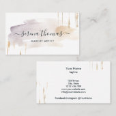 Moderne Abstracte handtekening Blush Gold waterver Visitekaartje (Voorkant / Achterkant)