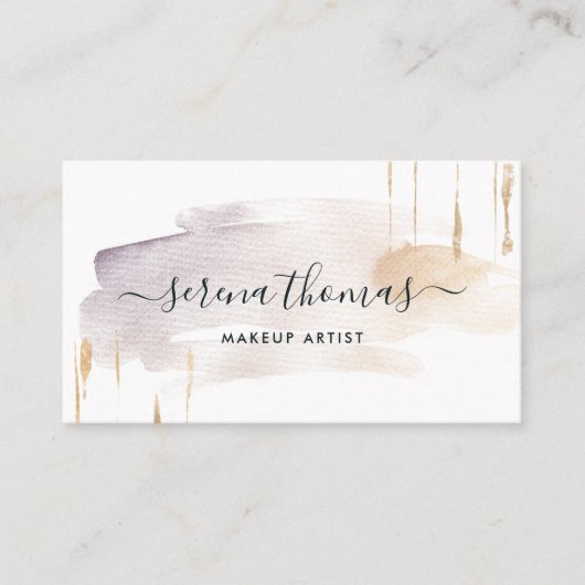 Moderne Abstracte handtekening Blush Gold waterver Visitekaartje (Voorkant)
