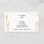 Moderne Abstracte handtekening Blush Gold waterver Visitekaartje (Achterkant)