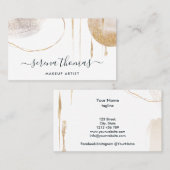 Moderne Abstracte handtekening Blush Gold waterver Visitekaartje (Voorkant / Achterkant)