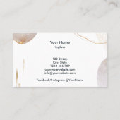 Moderne Abstracte handtekening Blush Gold waterver Visitekaartje (Achterkant)