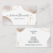 Moderne Abstracte handtekening Blush Gold waterver Visitekaartje (Voorkant / Achterkant)