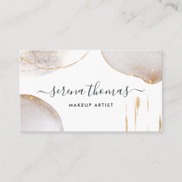 Moderne Abstracte handtekening Blush Gold waterver Visitekaartje