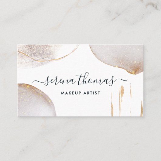 Moderne Abstracte handtekening Blush Gold waterver Visitekaartje (Voorkant)