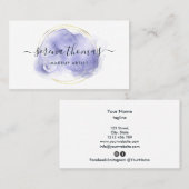 Moderne Abstracte handtekening Lavender Gold Visitekaartje (Voorkant / Achterkant)