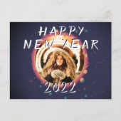 Moderne Abstracte Happy Nieuwjaar 2022 Foto Briefkaart (Voorkant)