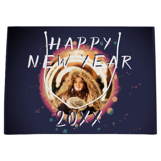 Moderne Abstracte Happy Nieuwjaar 2023 Foto Groot Cadeauzakje (Voorkant)