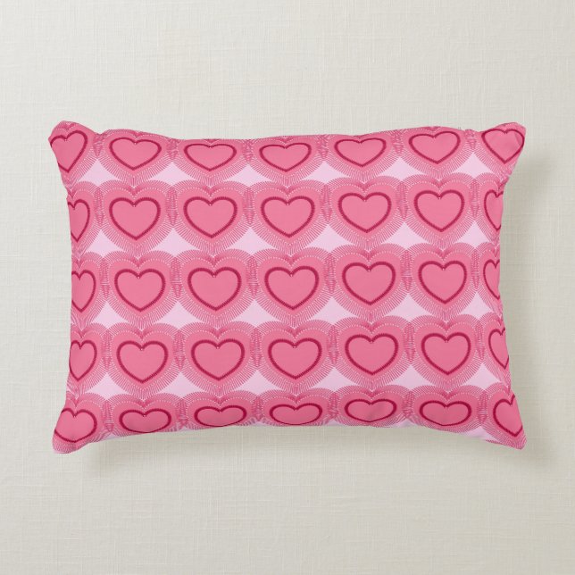 Moderne Abstracte harten - Azalea Pink Accent Kussen (Voorkant)