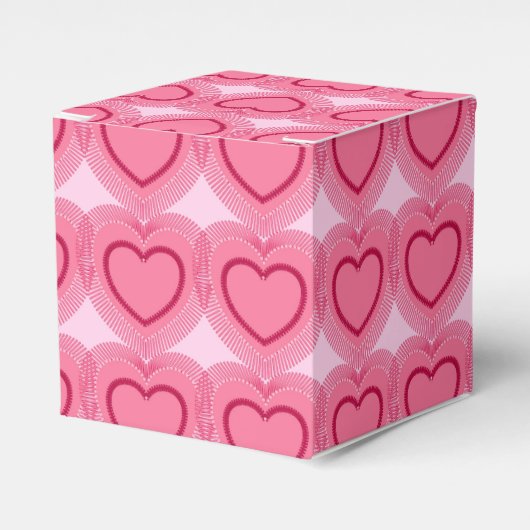 Moderne Abstracte harten - Azalea Pink Bedankdoosjes (Voorkant Zijde)