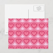 Moderne Abstracte harten - Azalea Pink Briefkaart (Voorkant / Achterkant)