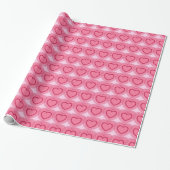 Moderne Abstracte harten - Azalea Pink Cadeaupapier (Uitgerold)