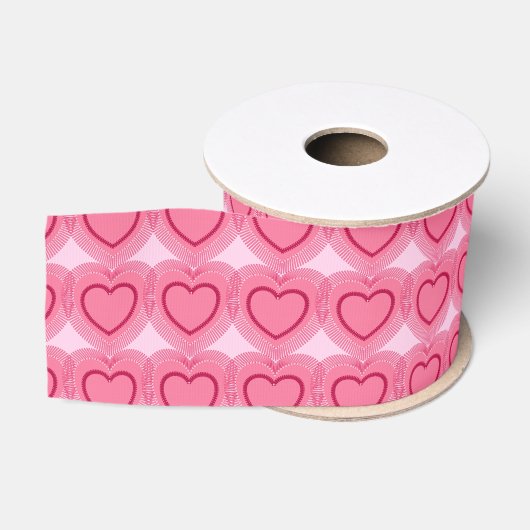 Moderne Abstracte harten - Azalea Pink Grosgrain Lint (Spoel)
