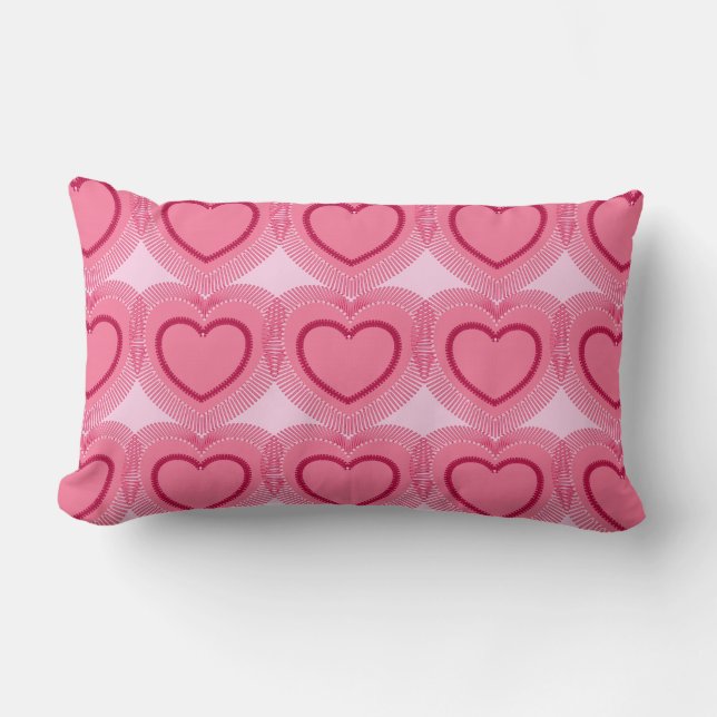 Moderne Abstracte harten - Azalea Pink Kussen (Voorkant)