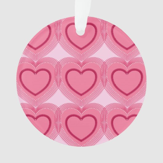 Moderne Abstracte harten - Azalea Pink Ornament (voorkant)