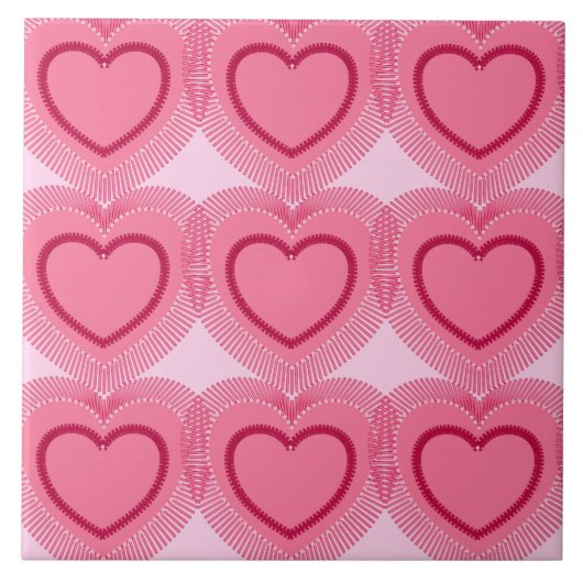 Moderne Abstracte harten - Azalea Pink Tegeltje (Voorkant)