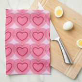 Moderne Abstracte harten - Azalea Pink Theedoek (Quarter Fold)