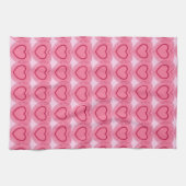 Moderne Abstracte harten - Azalea Pink Theedoek (Horizontaal)