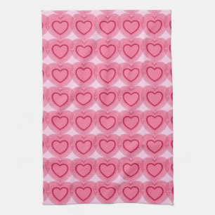 Moderne Abstracte harten - Azalea Pink Theedoek