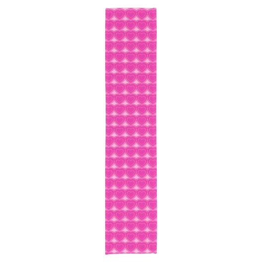 Moderne Abstracte harten - Fuchsia roze Korte Tafelloper (Voorkant)