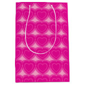 Moderne Abstracte Harten - Fuchsia Roze Medium Cadeauzakje (Voorkant)