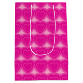 Moderne Abstracte Harten - Fuchsia Roze Medium Cadeauzakje (Achterkant)