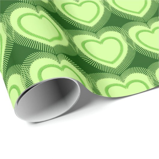 Moderne Abstracte harten - Lime Green Cadeaupapier (Rol Hoek)