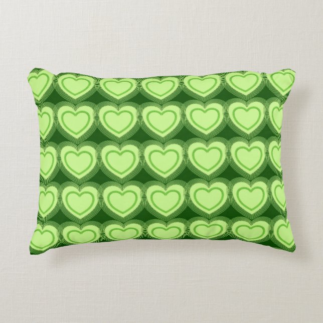 Moderne Abstracte harten - Lime Green Decoratief Kussen (Voorkant)