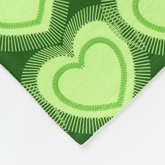 Moderne Abstracte harten - Lime Green Fleece Deken (Hoek)