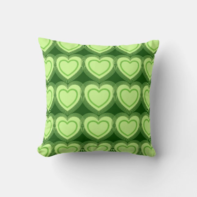 Moderne Abstracte harten - Lime Green Kussen (Voorkant)