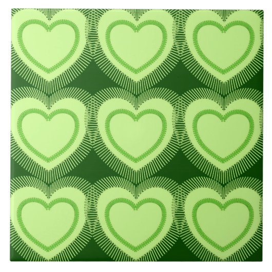 Moderne Abstracte harten - Lime Green Tegeltje (Voorkant)