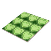 Moderne Abstracte harten - Lime Green Tegeltje (Zijkant)