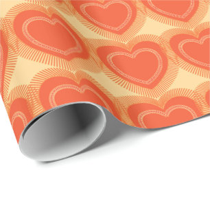 Moderne Abstracte harten - Mandarijns Sinaasappel Cadeaupapier