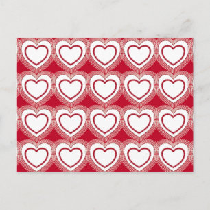 Moderne Abstracte harten - Rood en wit Briefkaart