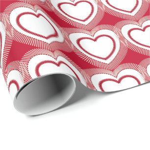Moderne Abstracte harten - Rood en wit Cadeaupapier