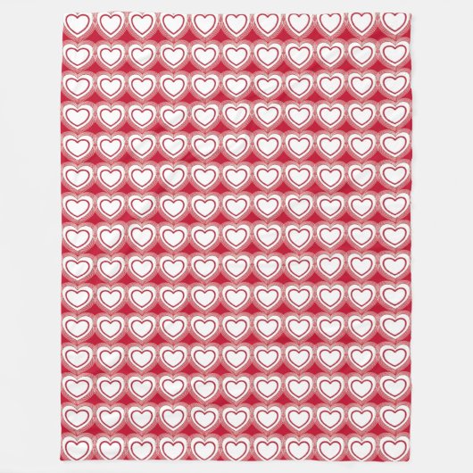 Moderne Abstracte harten - Rood en wit Fleece Deken (Voorkant)