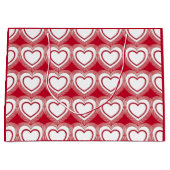 Moderne Abstracte Harten - Rood en Wit Groot Cadeauzakje (Voorkant)
