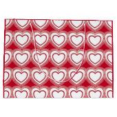 Moderne Abstracte Harten - Rood en Wit Groot Cadeauzakje (Achterkant)