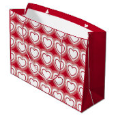 Moderne Abstracte Harten - Rood en Wit Groot Cadeauzakje (Achterkant Gekanteld)