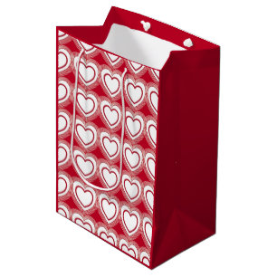 Moderne Abstracte harten - Rood en wit Medium Cadeauzakje