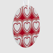 Moderne Abstracte harten - Rood en wit Ornament (voorkant)