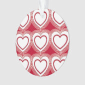 Moderne Abstracte harten - Rood en wit Ornament (voorkant)