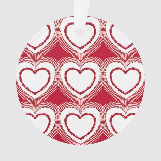 Moderne Abstracte harten - Rood en wit Ornament (voorkant)